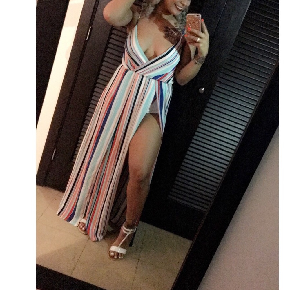 Striped maxi dress